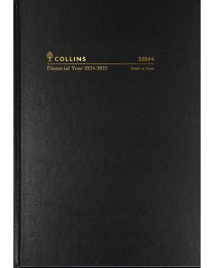 Collins Casebound Financial Year 2024-2025 A5 Week to View Diary Black (Order in Multiples 5) ***Available March 2024***