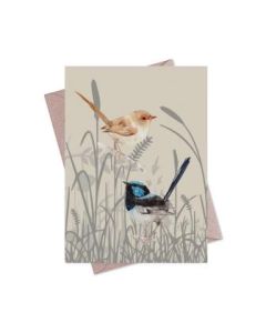 Greeting Card – Two Wrens Grasslands Card (Order in Multiples of 3)