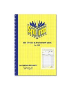 Spirax 555 Tax Invoice &  Statement Book 207x144mm (Min Order Qty 2)