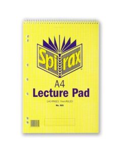 Spirax 905 Lecture Pad A4 140pg (Min Order Qty 5)