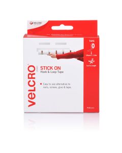 Velcro Stick On HOOK and LOOP Tape 19mm x 1.8m White Dispenser (Min Ord Qty 1) *** Special Order Item ***