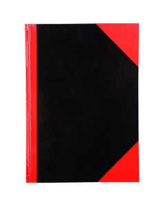 Cumberland Red & Black Gloss A4 200 Leaf Hardcover Casebound Notebook (Min Order Qty 2)