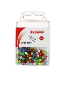 Esselte Map Pins Assorted Pack 200 (Min Order Qty 3)