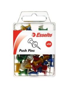 Esselte Push Pins Assorted Pack 50 (Min Order Qty 2)