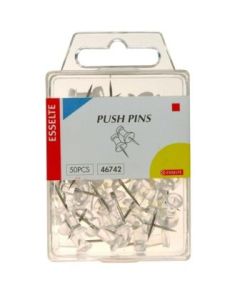 Esselte Push Pins Clear Pack 50 (Min Order Qty 2)