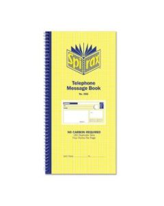 Spirax 550 Telephone Message Book 279x144mm (Min Order Qty 2)