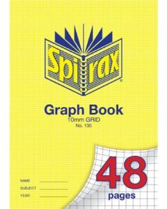 Spirax 130 Graph Book 48 Page A4 10mm Grid 70gsm (Min Ord Qty 5)