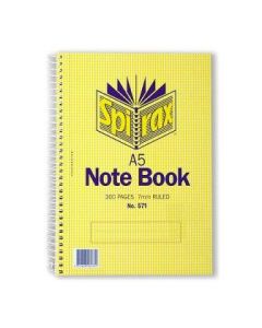 Spirax 571 Notebook A5 300 Page Side Opening (Min Ord Qty 5)