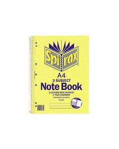 Spirax 605 2 Subject Notebook A4 250 page (Order in Multiples of 5)
