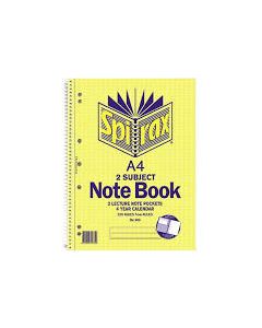 Spirax 605 2 Subject Notebook A4 250 page (Min Order Qty 5)