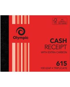 Olympic Carbon Triplicate Cash Receipt Book No. 615 100x125 100 Leaf (Min order Qty 2)