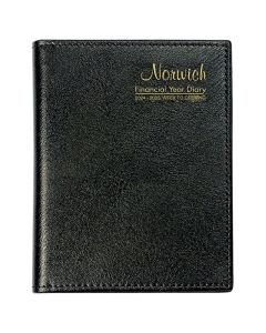 Cumberland Norwich 2024-2025 Financial Year A6 Week to View Diary Black (Order in Multiples of 6 Only) ***Available March 2024*** Special Order Item