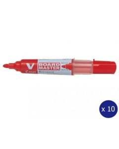 Pilot Begreen V Board Master Whiteboard Marker Bullet Tip Red Bx 10 (Min Ord Qty 1)