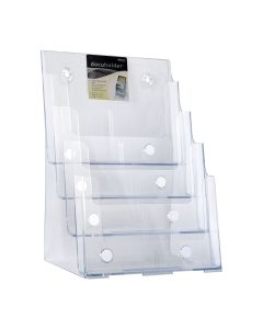 Deflecto Brochure Holder A4 Portrait 4 Tier (Min Order Qty 2) 