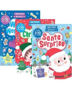 Christmas Sticker & Activity Books Assorted Pack of 12