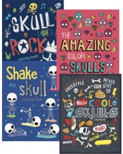 Foil Skulls Colouring Books Assortment Pack of 4