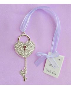 Bridal Charm Lock with Diamantes Silver (Min Order Qty 2)