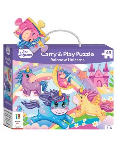 Junior Jigsaw Carry & Play Rainbow Unicorns