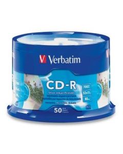 CD-R 700MB Verbatim Inkjet Printable Silver (Min Order 1)