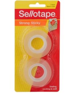 Sellotape Sticky Tape 18mm x 25m 2 pack REFILL (Min Order Qty 8)