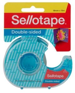 Sellotape Double Sided Tape 18mm x 15m Dispenser (Min Order Qty 8)