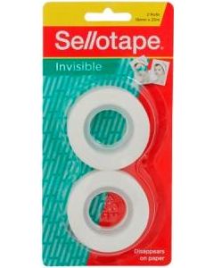 Sellotape Invisible 18mm x 25m Tape 2pk Refill (Min order Qty 8)