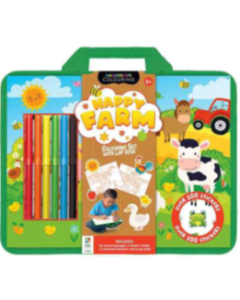 Colouring Set with Lap Desk Happy Farm (Min Order Qty 2)