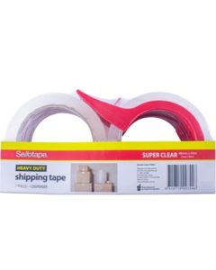Sellotape Heavy Duty Packaging Tape and Dispenser (48mmx50m) (Clear)
