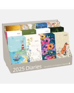 2025 Pocket Week to View Padded Diaries Display Unit of Assorted (Min Order Qty 48) 