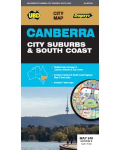  Map Canberra Suburbs & City Centre 248  #8 UBD/Gregorys(Min Order Qty 2)