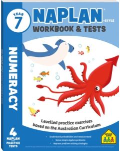 Year 7 NAPLAN style Numeracy Workbook and Tests (Min Order Qty 2)