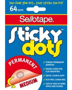 Sellotape Sticky Dots Permanent Pack of 64 Dots (Min Ord Qty 12)