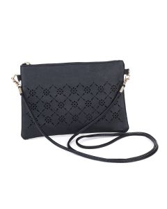 Handbag with Strap Cut Out Design Black (Min Order Qty 2)