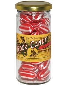 The Melbourine Rock Candy Bull's Eyes 170g Jar (Min Order Qty: 1)