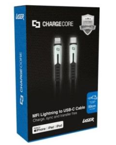 LASER ChargeCore MFI 50cm iPhone Lightning to USB-C Cable (Min Order Qty: 2)