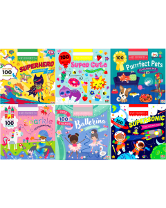 My Favourite Colouring Pads Square Pack of 12 Assorted 