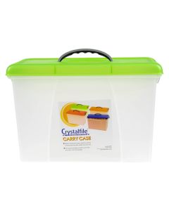 Crystalfile Carry Case 18L Clear with Lime Lid (Order in Multiples of 6) ***Special Order Item ***
