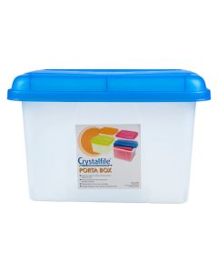 Crystalfile Porta Box 32L Clear with Blue Lid (Order in Multiples of 6) ***Special Order Item ***