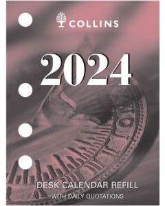 Collins 2024 Calendar Year Desk Calendar Refil - Side Hole Punch 