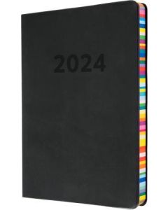 Collins 2024 Calendar Year Diary - Edge Rainbow A5 Week to View Black (Min Order Qty: 6)  