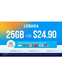 Lebara Small $24.90 30 Day Plan (Min order 2)