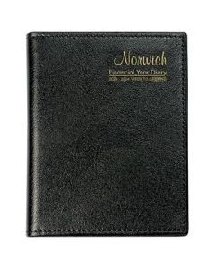 Cumberland Norwich Financial Year Diary 2023-2024 A6 Week to View Spiral Black (Min Order Qty 6) 