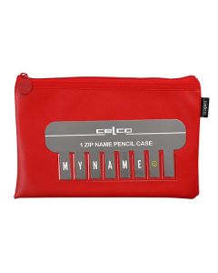 Celco Pencil Case Name Small 225x133mm Red 1 Zip with USB Pouch Red (Min Ord Qty 2)