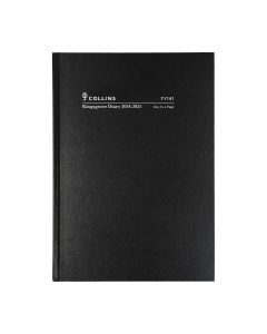 Collins Kingsgrove Financial Year 2024-2025 A4 Day to Page Diary Black (Order in Multiples of 5 Only) ***Available March 2024*** Special Order Item