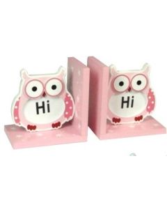 Owl Book Ends Pink and White Set of 2 (Min Order Qty 1)
