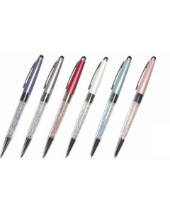 Crystal Pen with Touch Screen stylus and Ballpoint Assorted Colours (Pack of 24) (Min Order Qty 1) 