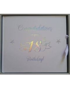 18th Birthday Guest Book White (Min Order Qty 2)