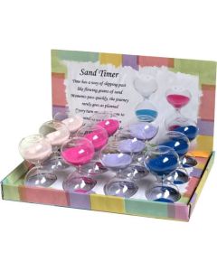 3 Minutes Sand Timer Assorted Colors CDU of 12
