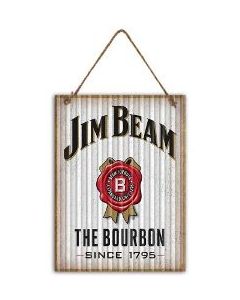 Jim Beam White 30x40cm Garage Sign Metal (Min Order Qty 1)
