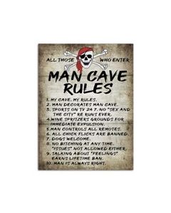 Man Cave Rules 30x40cm Garage Sign Metal (Min Order Qty 1)